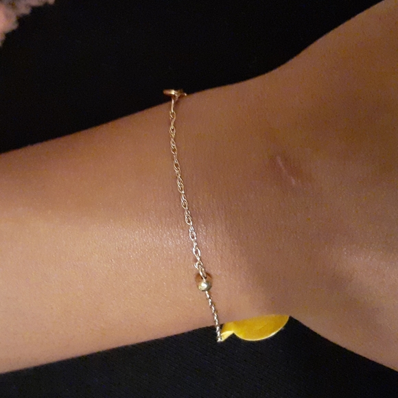 14K CHILDS LINK CHAIN BRACELET 6" - Picture 1 of 5